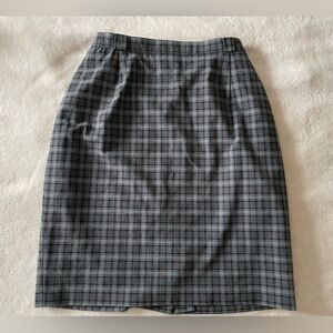 Steilmann | Charcoal and Gray Plaid Pencil Skirt